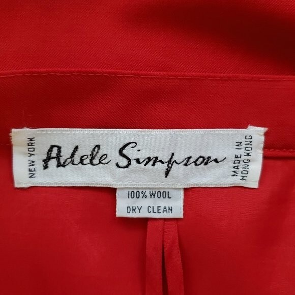 Vintage 80s Adele Simpson Red Wool Pencil Skirt - Picture 7 of 7